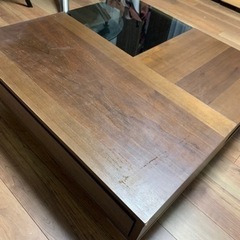 【90×90】LOWYA センターテーブル オープン収納付き  日本製