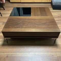 【90×90】LOWYA センターテーブル オープン収納付き  日本製