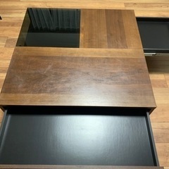 【90×90】LOWYA センターテーブル オープン収納付き  日本製