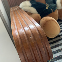 スペイン家具　木製ソファ　３人掛け　マットセット