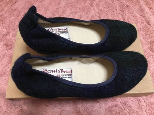 【美品】ハリスツイード☆タータンチェック・パンプス　Size35