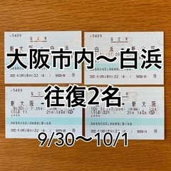 【ネット決済・配送可】サイコロきっぷ　白浜　往復　2名　指定券　...
