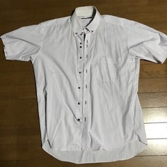 半袖ワイシャツ(紫色のストライプ)