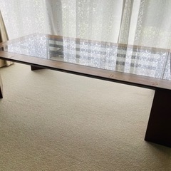 ガラス天板　テーブル　机
