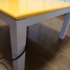 【ネット決済】🟨黄色い家具調テーブルこたつ(温風機器取り外し可)