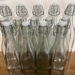 保存瓶　ガラス製　大900ml、小500ml 14本セット　受付...