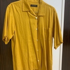 ナノユニバース　黄色半袖シャツ　美品　メンズLサイズ