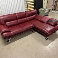 【売約】【週末限定セール9/25まで引き取り　15000円→10000円】大型L字タイプ　4〜5人掛けソファ　ビンテージ風