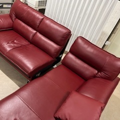 【売約】【週末限定セール9/25まで引き取り　15000円→10000円】大型L字タイプ　4〜5人掛けソファ　ビンテージ風