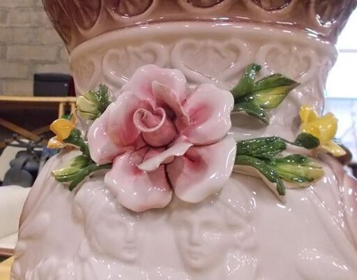 イタリア製 花瓶 高さ45.5cm ITALY T.M.C. フラワーベース 陶器 薔薇 札幌市東区 新道東店
