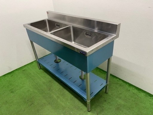 マルゼン/ＭＡＲＵＺＥＮ 業務用 ２槽シンク流し台 店舗 飲食店 厨房 Ｗ１２００ｘＤ４５０ｘＨ８００ｍｍ