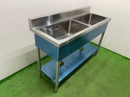 マルゼン/ＭＡＲＵＺＥＮ 業務用 ２槽シンク流し台 店舗 飲食店 厨房 Ｗ１２００ｘＤ４５０ｘＨ８００ｍｍ