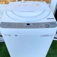 【ネット決済・配送可】SHARP 洗濯機　ES-GE6B-W