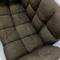 アイリスプラザ ソファ ローソファ 14段階リクライニング 幅約108cm ブラウン