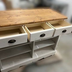 J1638 フレンチカントリー調 キッチンカウンター レンジ台 ナチュラル