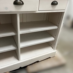 J1638 フレンチカントリー調 キッチンカウンター レンジ台 ナチュラル 