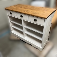 J1638 フレンチカントリー調 キッチンカウンター レンジ台 ナチュラル