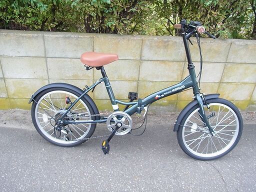 良品　シマノ　折りたたみ自転車　6段変速　後付ライト付き