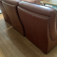 リビングソファ（レザー）5人掛け　美品