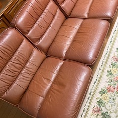 リビングソファ（レザー）5人掛け　美品