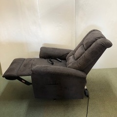 美品　電動立ち上がり　リクライニングソファ　スウェード　グレー色
