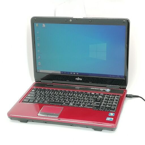 保証付 日本製 Wi-Fi有 15.6型 ノートパソコン 富士通 NF/G50 赤色 中古良品 Core i3 4GB DVDRW 無線LAN Webカメラ Windows10 Office