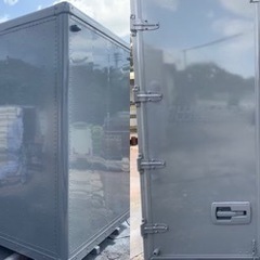 No.652 アルミバン 2ｔロング 車  アルミ 箱 バイク 倉庫 トラック コンテナ 米 保管庫 物置 DIY