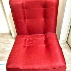 ハイバックソファー　日本製　一人用　座椅子　脚付　赤　買値…