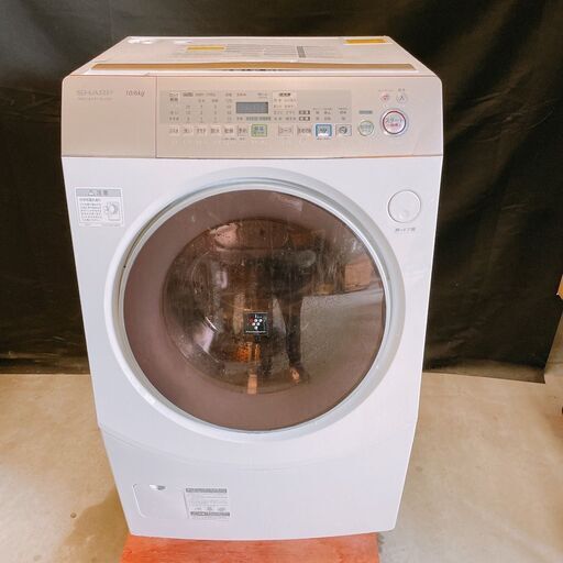 2022公式店舗 177　SHARP　シャープ　ES-V530-NL　洗濯機　ドラム式　2012年製　10kg　ジャンク 洗濯機