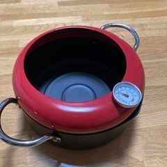 【新品未使用】温度計付き天ぷら鍋