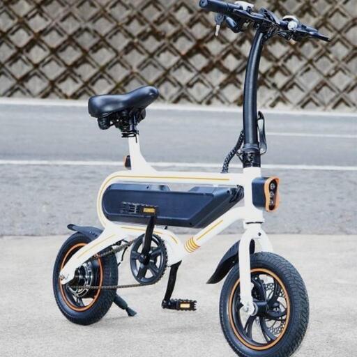 電動バイク機能搭載♪コンパクトな折り畳み式の電動アシスト自転車 12インチ！前後ディスクブレーキ・オートクルーズ機能搭載！V2ホワイト　ジャンクです！