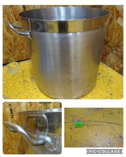 ステンレス寸胴鍋 蛇口付 45cm ステンレス寸胴鍋 蛇口付 45cm