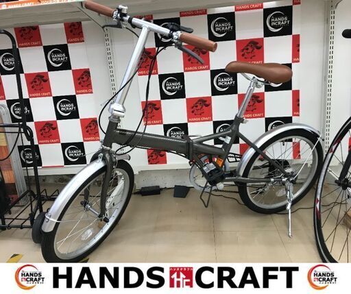 ✨カインズ　中古美品　2020年製　折り畳み自転車　オリーブグレー✨うるま市田場✨