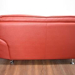 【ヤ取終了9/25】≪y401≫極美品 ミューズⅡ 2ピース 3人掛け L字 シェーズロング/カウチソファ クッション付き 革/レザー 40917-06