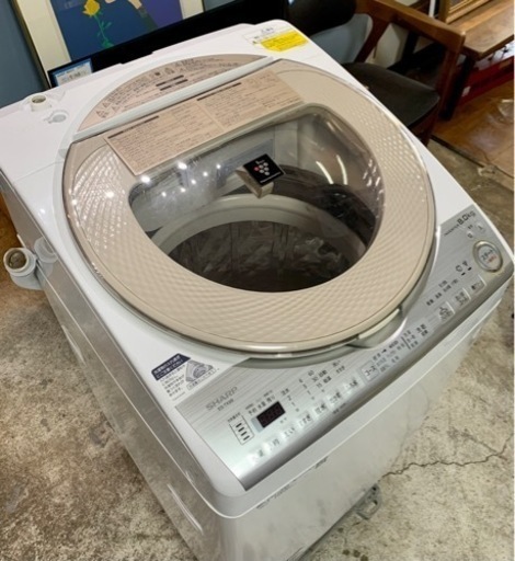 札幌市内無料配送 18年製 SHARP シャープ 8kg インバーター洗濯乾燥機 ES-TX8B-N