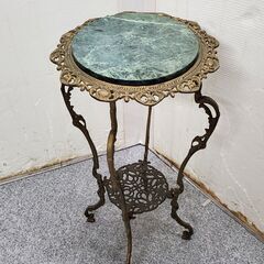 アンティーク家具　オニキスの大理石　花瓶置きスタンド