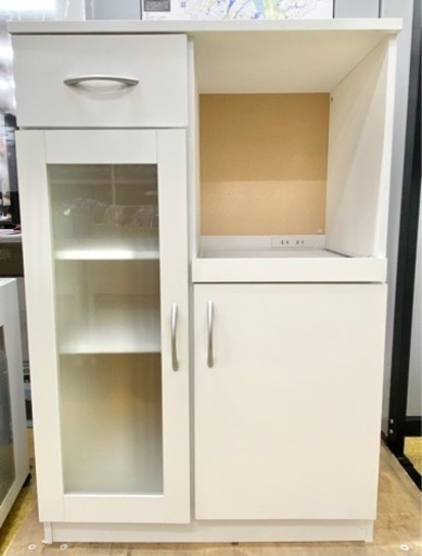 【レンジラック】食器棚 キッチンラック ホワイト