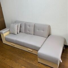 ☆ソファーベッド（色：ベージュ×ナチュラル）中古☆