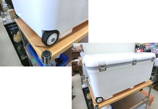 クーラーボックス キャスター付き フィッシュランド ホワイト系 中古