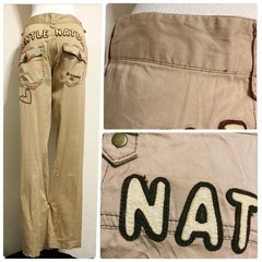 ご購入者様決定꒰rough꒱ラフ ヒップロゴ ハート刺繍 チノパンツ 夢可愛いボトムス ズボン ご購入者様決定꒰rough꒱ラフ ヒップロゴ ハート刺繍 チノパンツ 夢