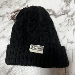 【新品・未使用】ニット帽子　50㎝　黒