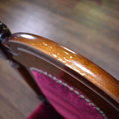 【ヤ取終了7/1】≪zy703≫良品 ナガノインテリア イギリス アンティーク調 ハイバック ダイニングチェア 6脚セット 飾鋲 40918-03