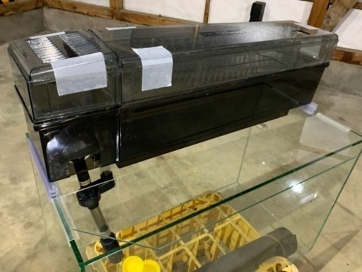 【お値下げ】60cmガラス水槽と濾過器2段フィルター