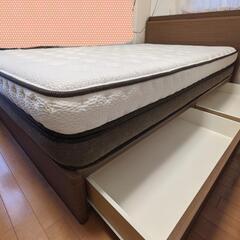 【決まりました】ニトリ 収納付 セミダブルベッド フレーム+マットレス