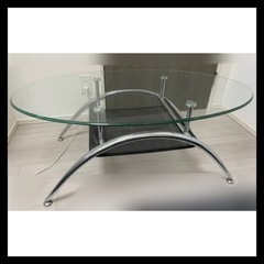【ネット決済】【ニトリ】楕円ガラステーブル