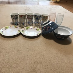 食器　湯呑み、グラスコップ、小皿、丼鉢