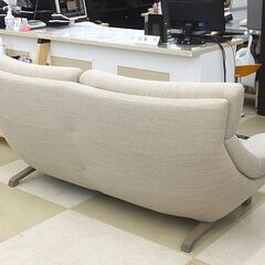 札幌市/清田区 karimoku/カリモク 2.5人掛けソファ UU46モデル UU4622F281 ベージュ系 布張り ファブリック