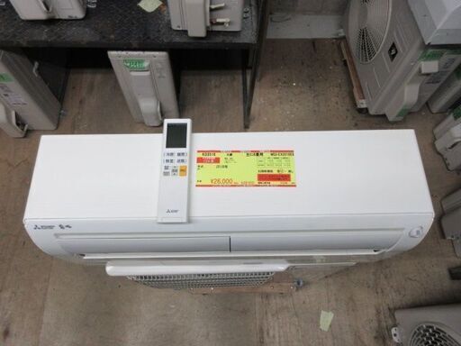 K03516　三菱　 中古エアコン　主に6畳用　冷房能力　2.2KW ／ 暖房能力　2.5KW