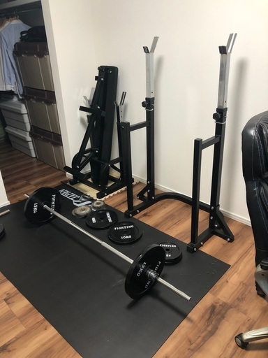 バーベル140kg +ベンチ台 +スクワット台