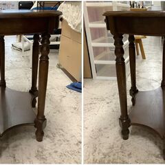 アンティーク調コンソール 木目ブラウン 引き出し付き【ユーズドユーズ名古屋天白店】 J2116